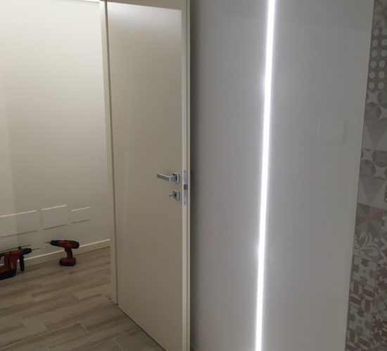 profilo strep led a parete da incasso verticale